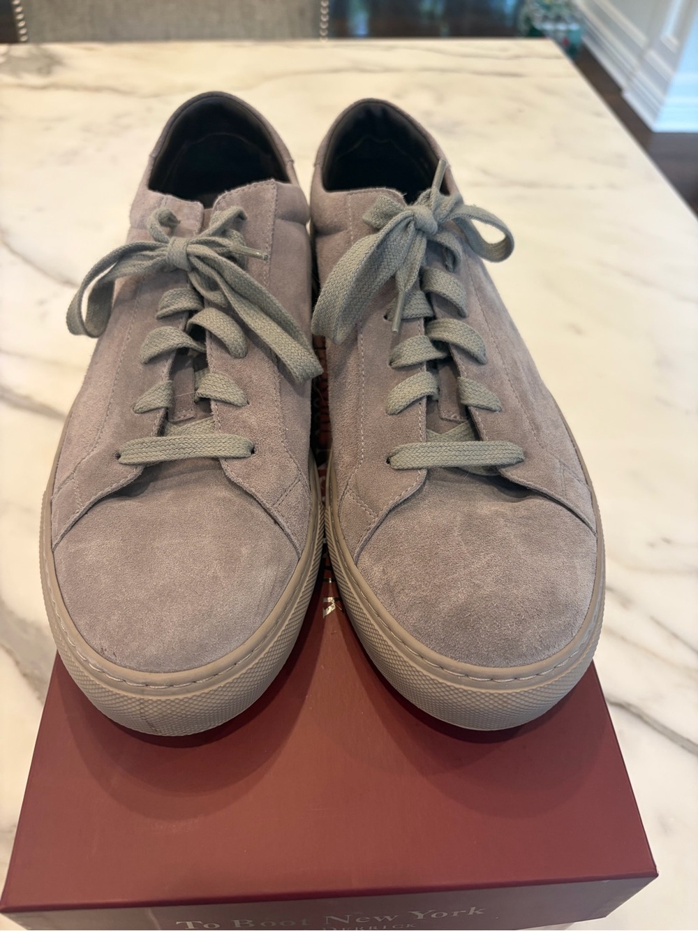 To Boot Men's Suede Sneakers in Light Gray